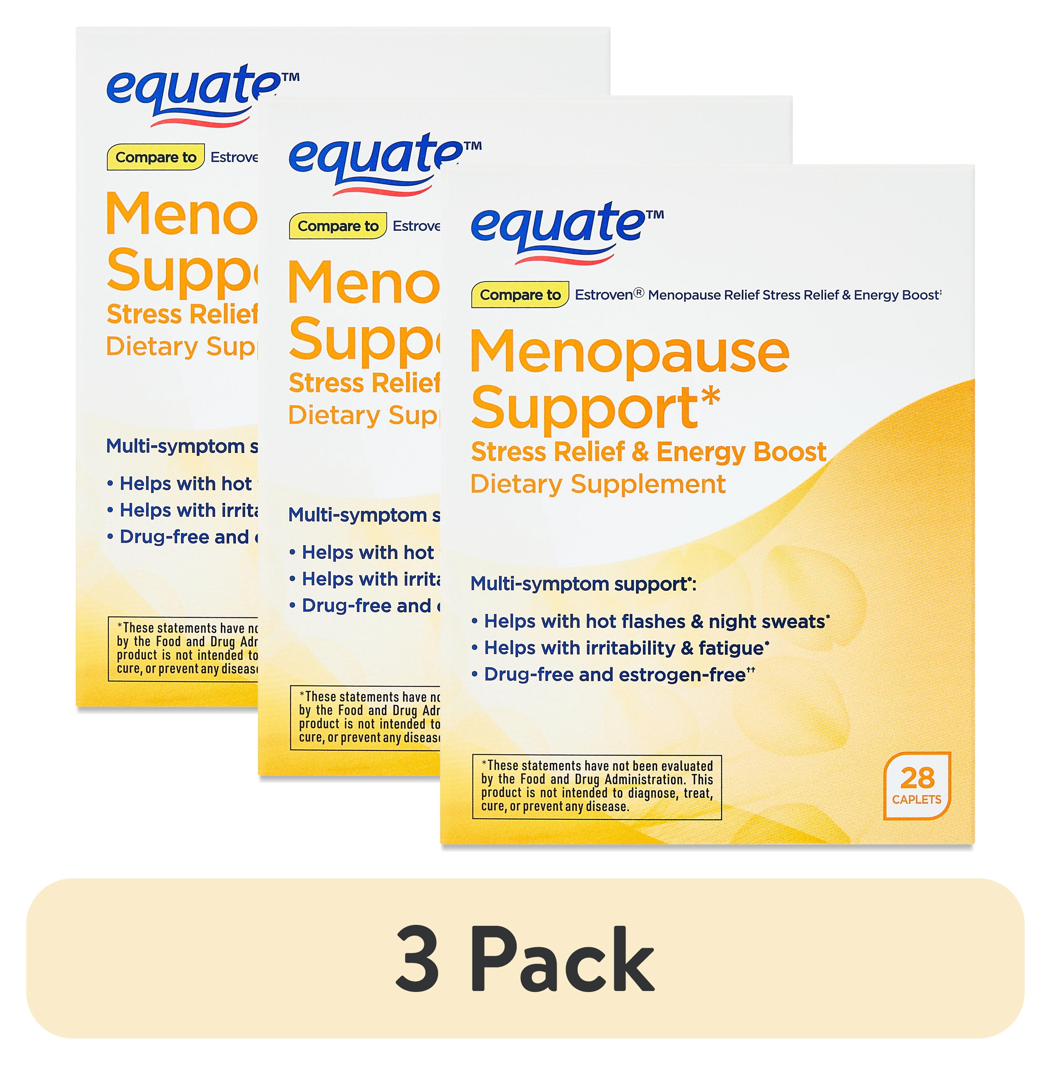 (3 pack) Equate Maximum Strength Menopause Support Black Cohosh Caplets, 28 Count