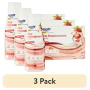 (3 pack) Equate Meal Replacement Shake, Strawberry, 11 fl oz, 12 Ct