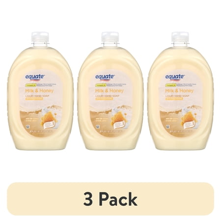 (3 pack) Equate Milk and Honey Liquid Hand Soap, 50 fl oz