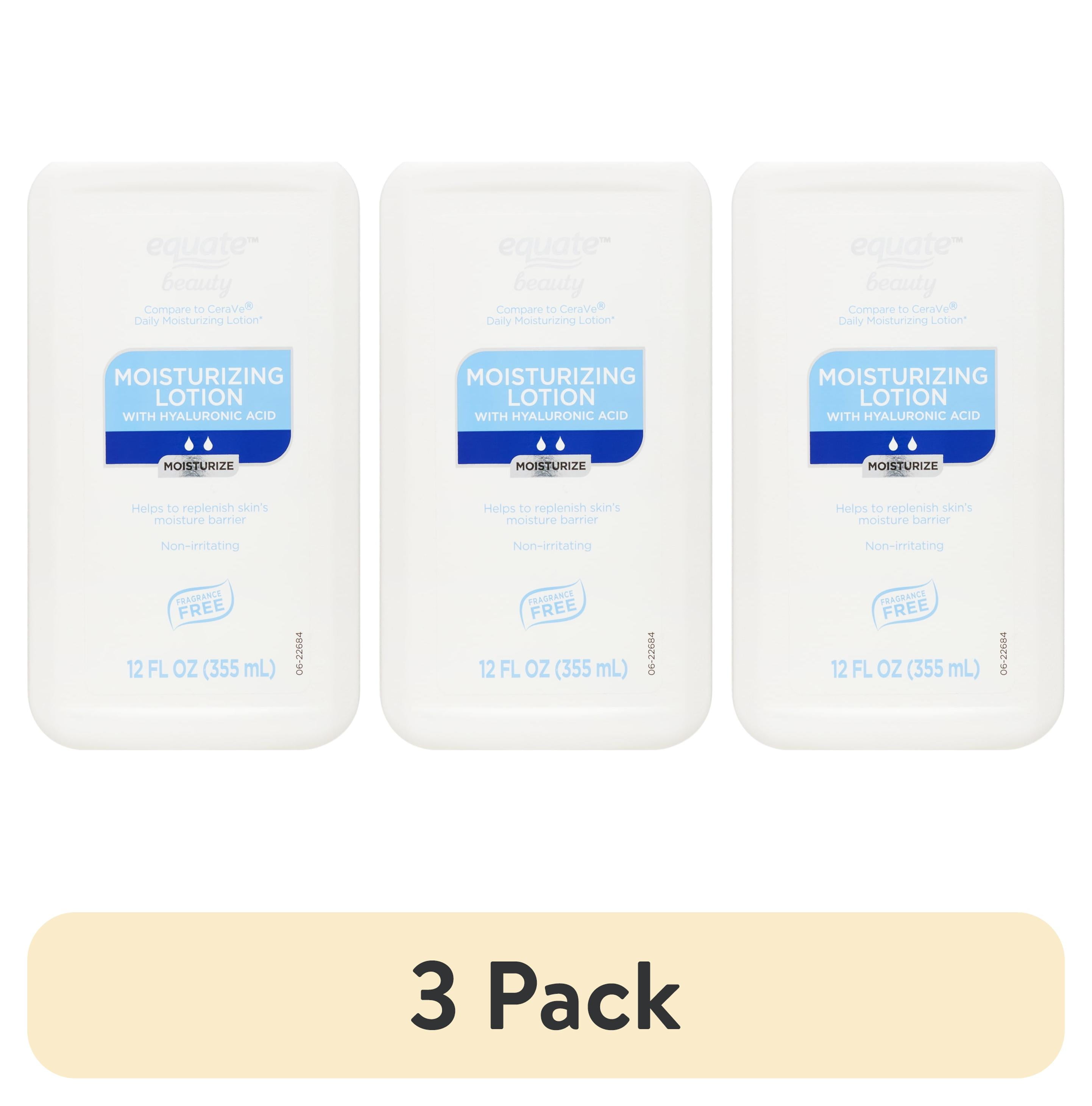 3 pack) Equate Moisturizing Lotion with Hyaluronic Acid for