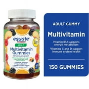 3 pack Equate Multivitamin Gummies for Immune Support, Mixed Berry Orange and Peach, 150 Count, Compare to Vitafusion MultiVites