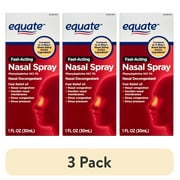 (3 pack) Equate Fast Acting Nasal Spray, Phenylephrne HCl 1%, 1 fl oz, Compare to 4-Way® Nasal Spray Active Ingredient