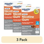 (3 pack) Equate Nicotine Coated Gum 2 mg, Stop Smoking Aid, Cinnamon Flavor, 100 Count, Compare to Nicorette® Gum Active Ingredient