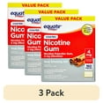 thumbnail image 1 of (3 pack) Equate Nicotine Gum 4 mg, Stop Smoking Aid, Cinnamon Flavor, Coated, 160 Count, 1 of 10