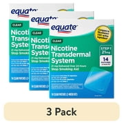 (3 pack) Equate Nicotine Transdermal System Step 1 Clear Patches, 21 mg, 14 Count, Compare to Nicoderm® CQ® Active Ingredient