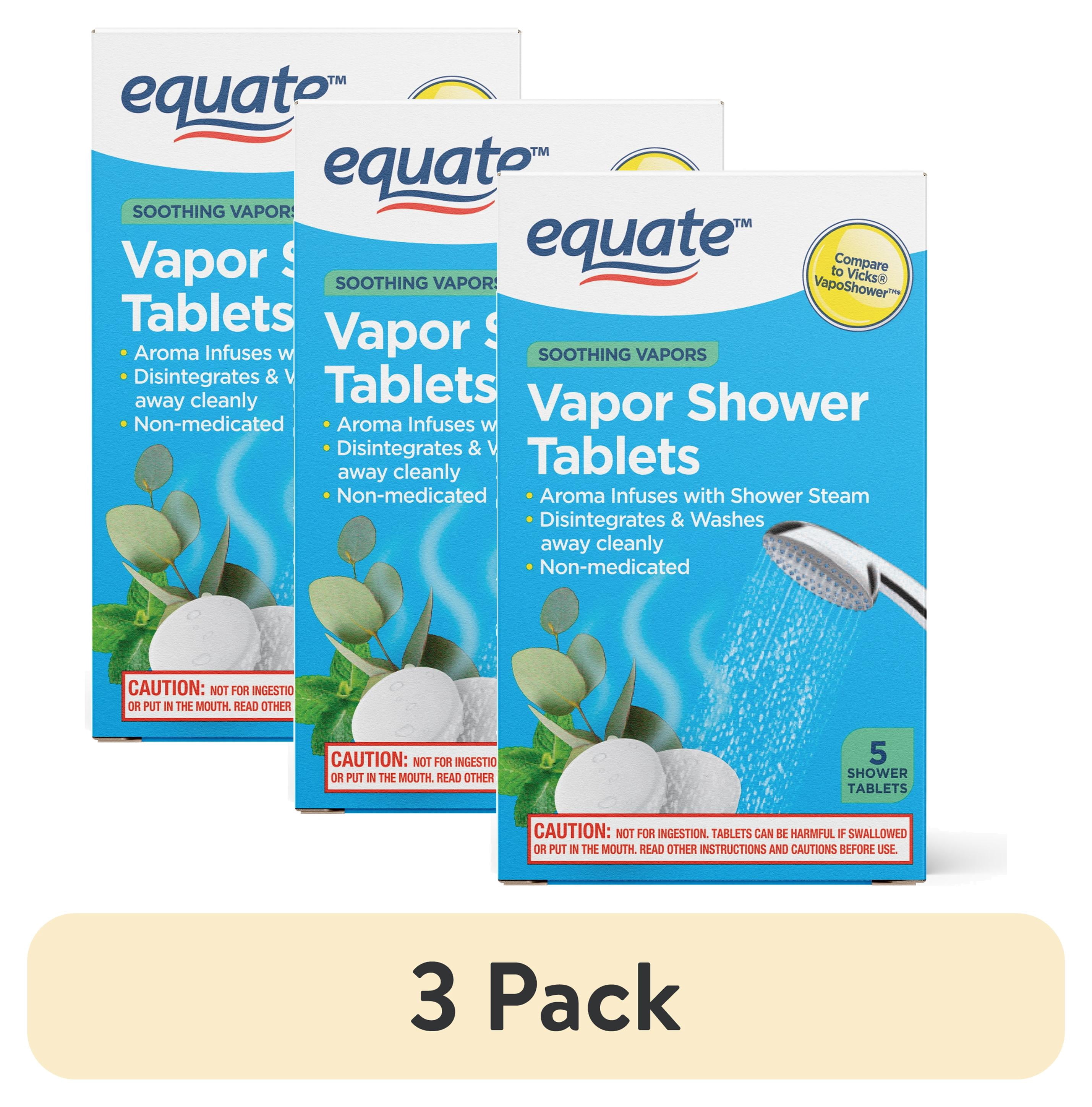 (3 pack) Equate Alcohol-Free Sinus Relief  Vapor Shower Tablets for Allergy Set of  5