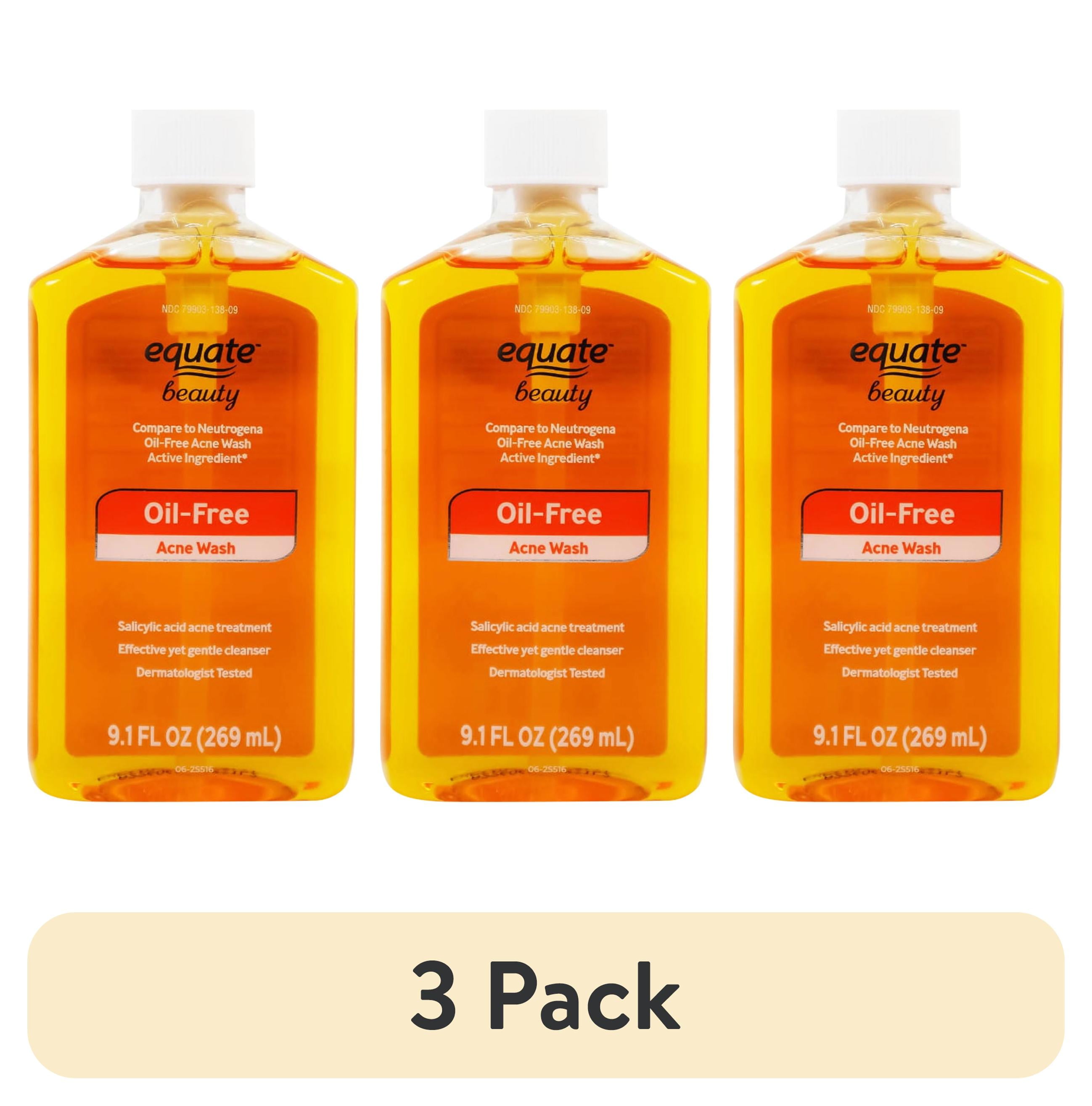 (3 pack) Equate Oil Free Acne Wash with 2% Salicylic Acid for Acne Care, 9.1 fl oz, Compare to Neutrogena® Oil-Free Acne Wash Active Ingredient