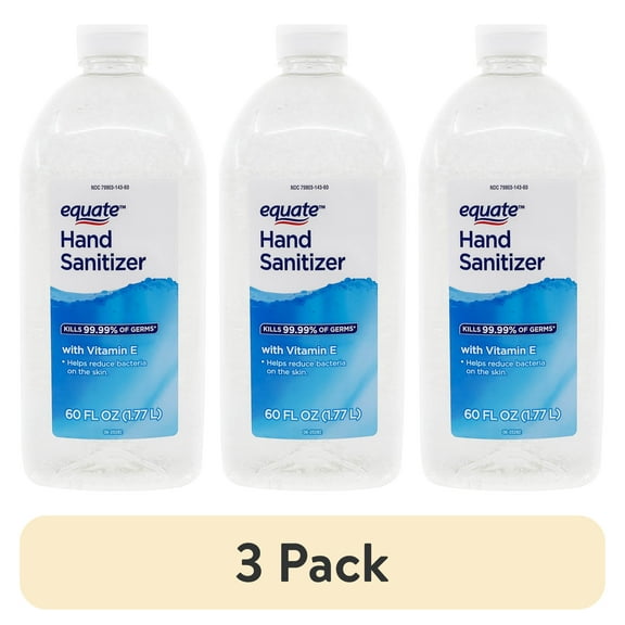 (3 pack) Equate Hand Sanitizer with Vitamin E, 60 fl oz