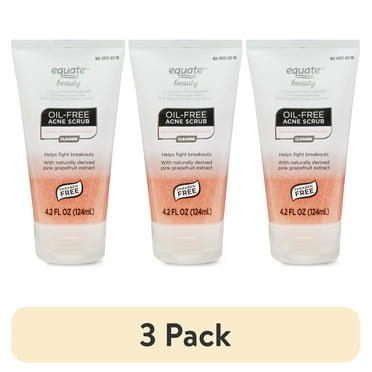 (3 pack) Equate Pink Grapefruit Oil-Free Foaming Acne Scrub with 2% Salicylic Acid for Acne Care, 4.2 fl oz, Compare to Neutrogena® Oil-Free Acne Wash Pink Grapefruit Foaming Scrub