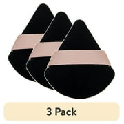 (3 pack) Equate Ultra Soft Precision Powder Puffs for Loose and Pressed Makeup, 2 Count, Black