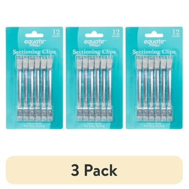 (3 pack) Equate Sectioning Clips to Hold Hair in Place While Hairdressing (12 Count)