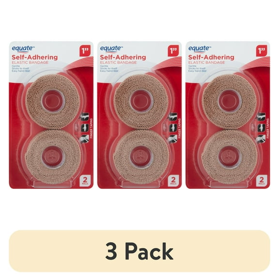 (3 pack) Equate Self-Adhering 1" Elastic Bandages, 2 Count