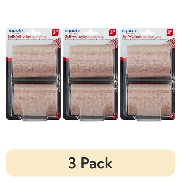 (3 pack) Equate Self-Adhering Sports Wrap, 2 Count