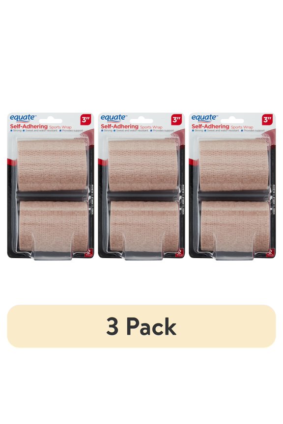 (3 pack) Equate Self-Adhering Sports Wrap, 2 Count