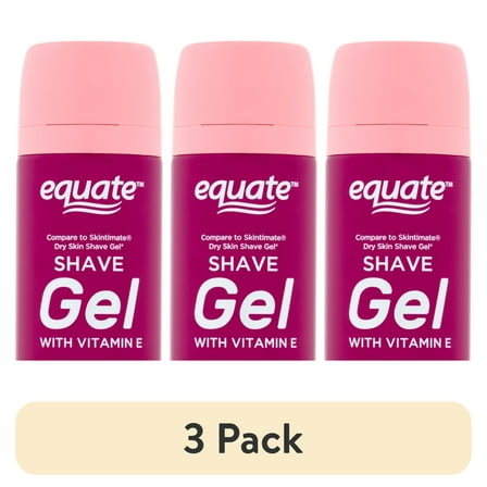 (3 pack) Equate Women's Shave Gel with Vitamin E, 7 oz, Compare to Skintimate® Dry Skin Shave Gel