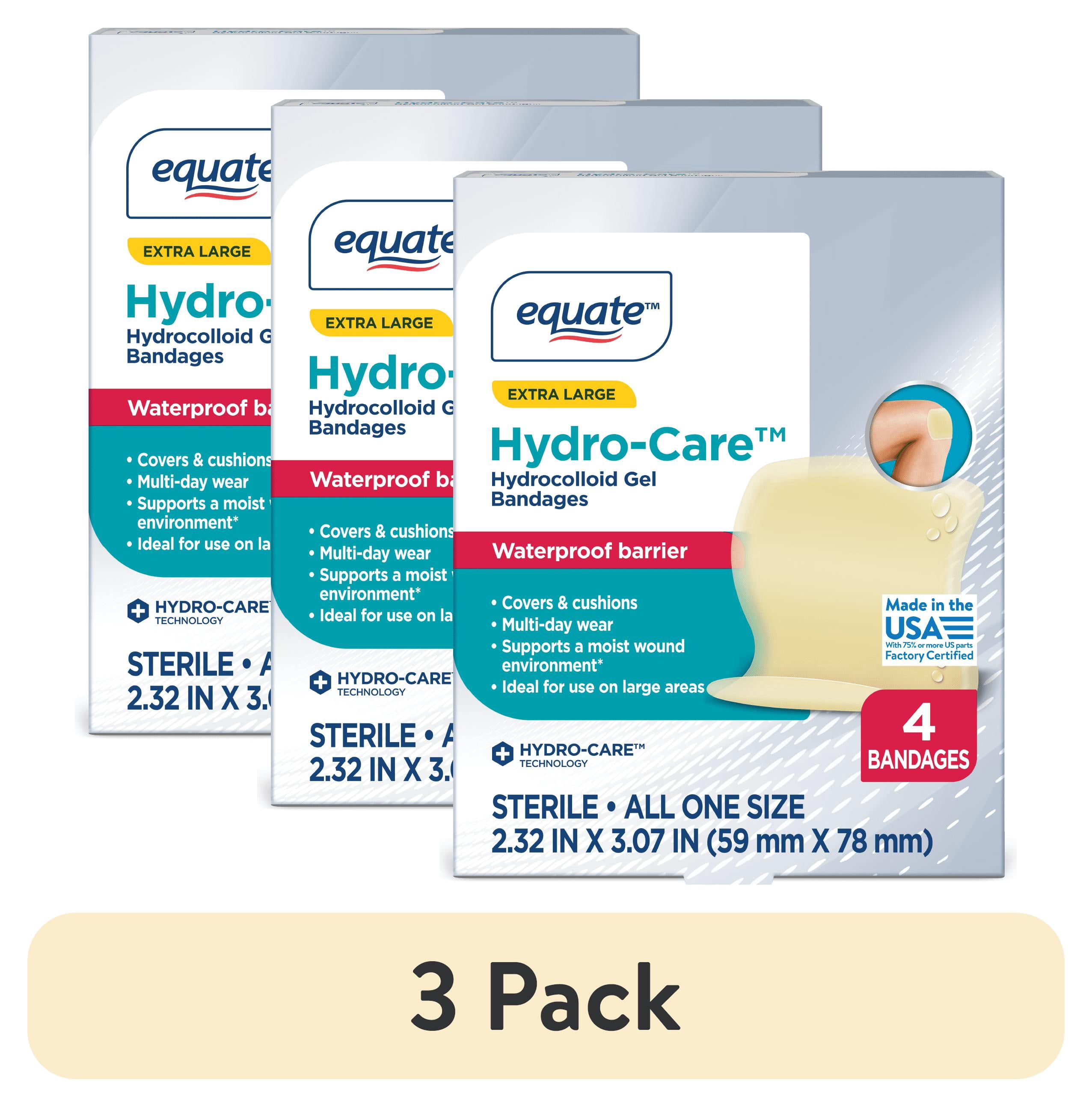 3 pack) Equate Smart Heal Hydrocolloid Gel Bandages, 2