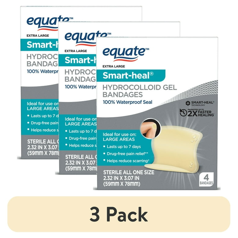 3 pack) Equate Smart Heal Hydrocolloid Gel Bandages, 2
