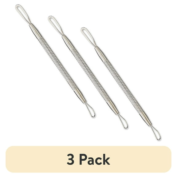 (3 pack) Equate Stainless Steel Dual-Ended Blemish and Pimple Extractor Tool, 1 Count