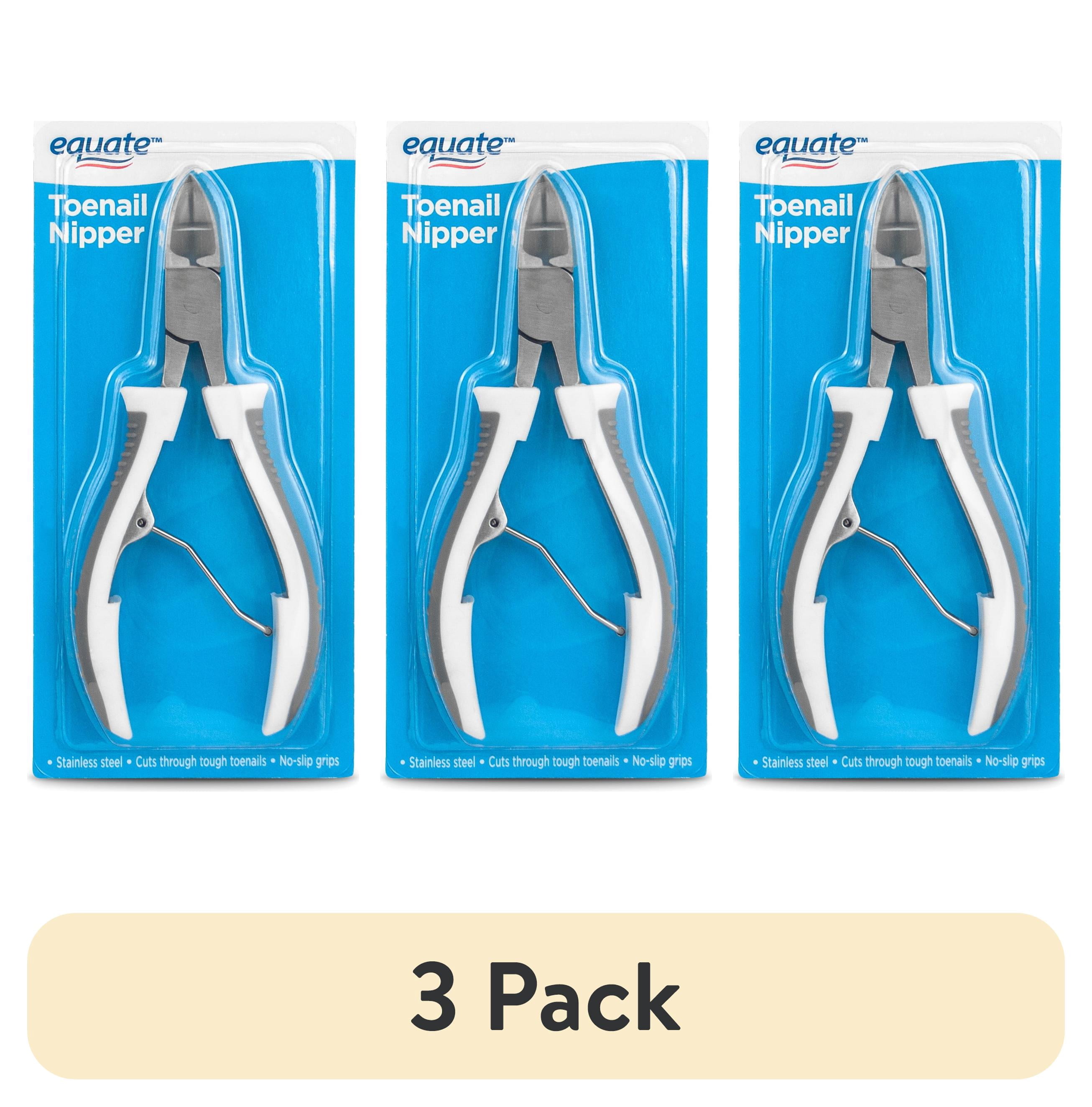 (3 pack) Equate Stainless Steel Toenail Nipper for Ingrown Toenails & Adult Nail Health, 1 Count