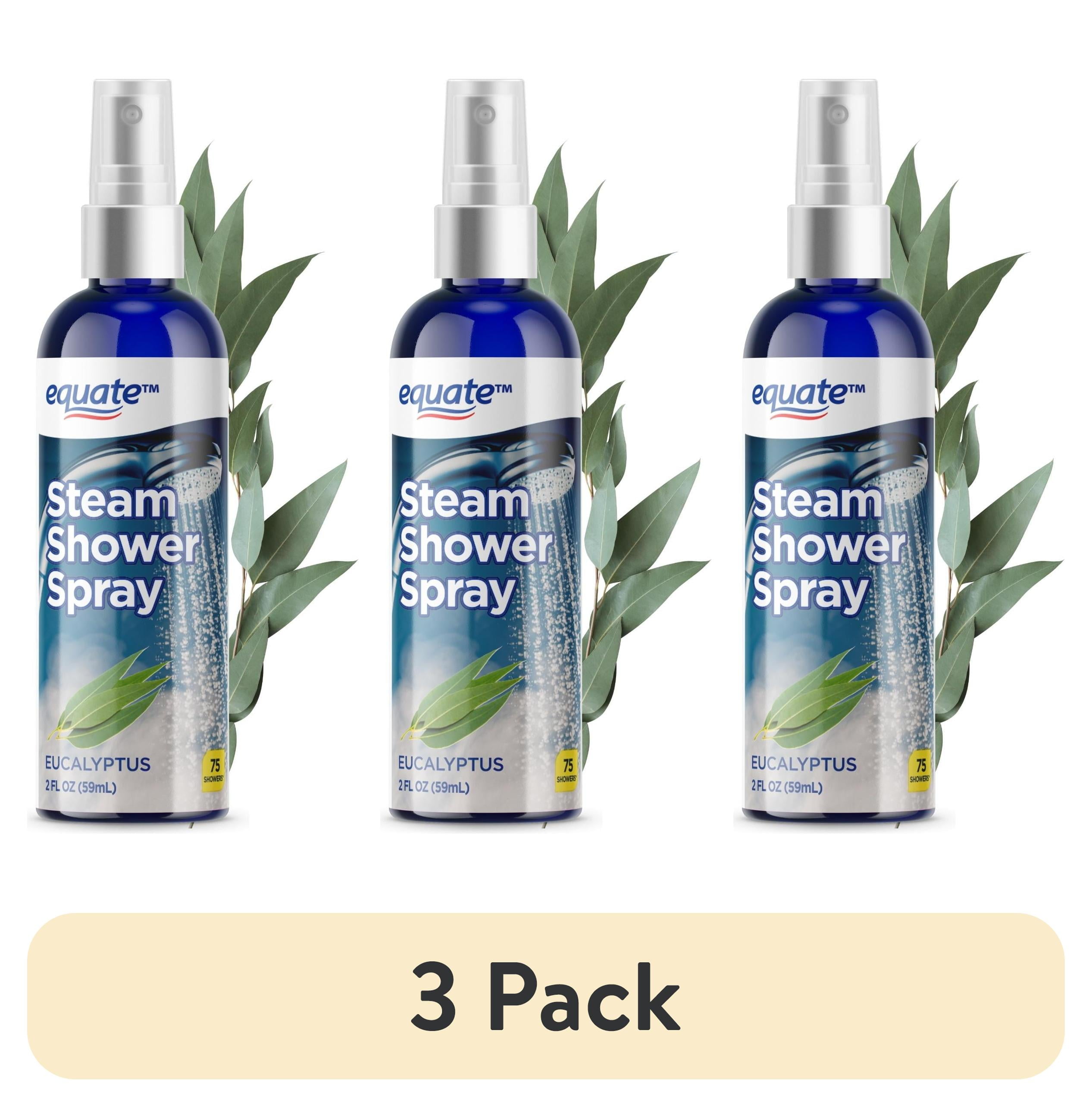 (3 pack) Equate Steam Shower Vapor Liquid Spray for Sinus Decongestant, Eucalyptus, 2 fl oz