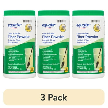 (3 pack) Equate Sugar Free Fiber Supplement Powder, 17.6 oz, Compare to Benefiber® Prebiotic Fiber Content