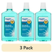 (3 pack) Equate Sugar-Free Pre-Brush Dental Rinse, Green Mint, 24 fl oz, Compare to Plax® Advanced Formula Plaque Loosening Rinse Softmint®