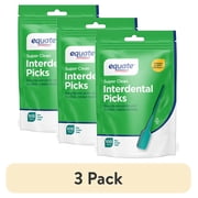 (3 pack) Equate Super Clean Interdental Brushes with Travel Case, 100 Count