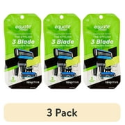 (3 pack) Equate Men's 3-Blade Sensitive Disposable Razors, Black, 3 Count