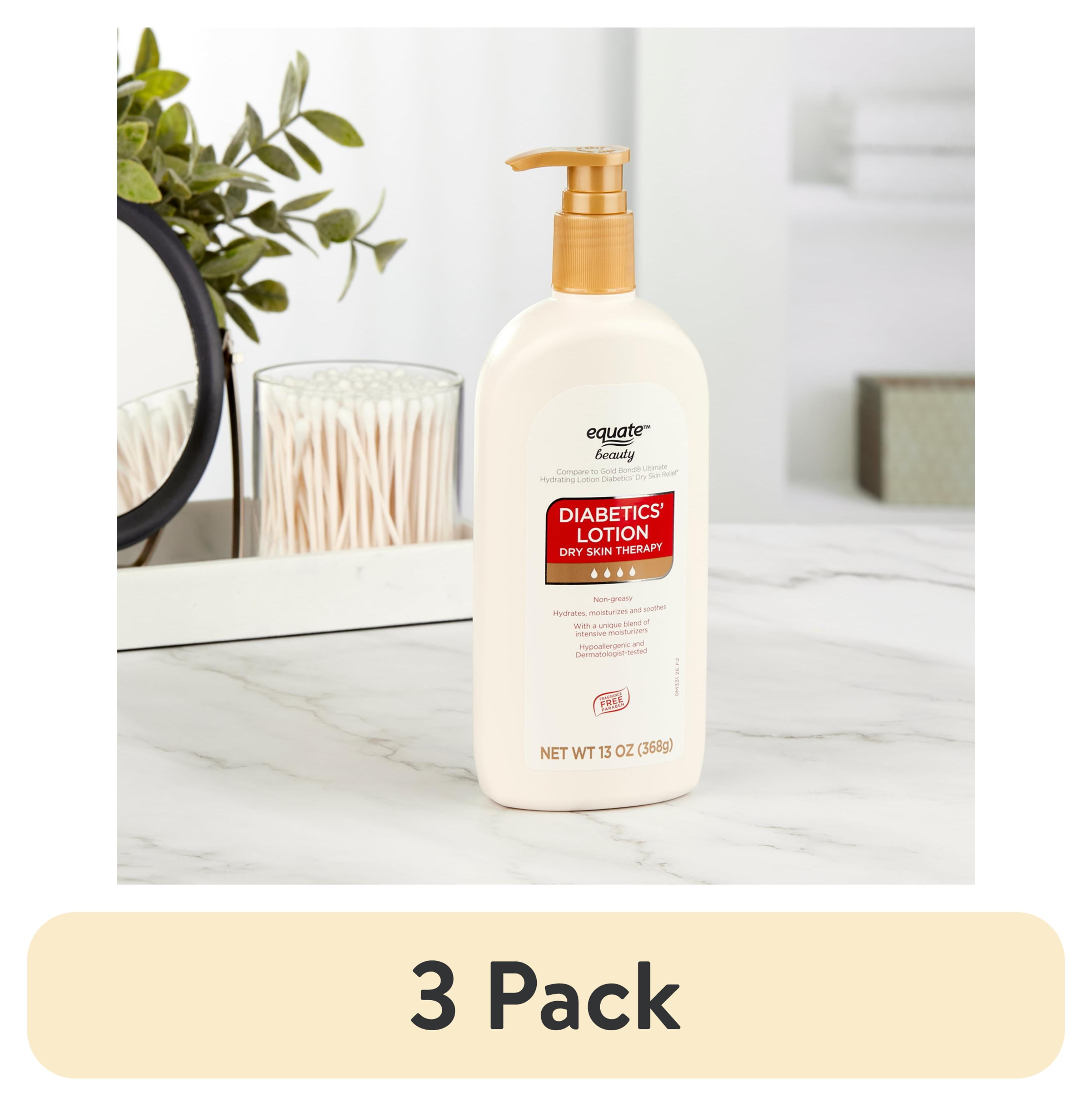 (3 pack) Equate Diabetics Lotion, 13 oz, Compare to Gold Bond Ultimate Hydrating Lotion Diabetics Dry Skin Relief