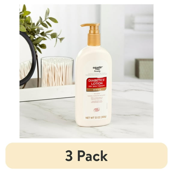 (3 pack) Equate Diabetics Lotion, 13 oz, Compare to Gold Bond Ultimate Hydrating Lotion Diabetics Dry Skin Relief