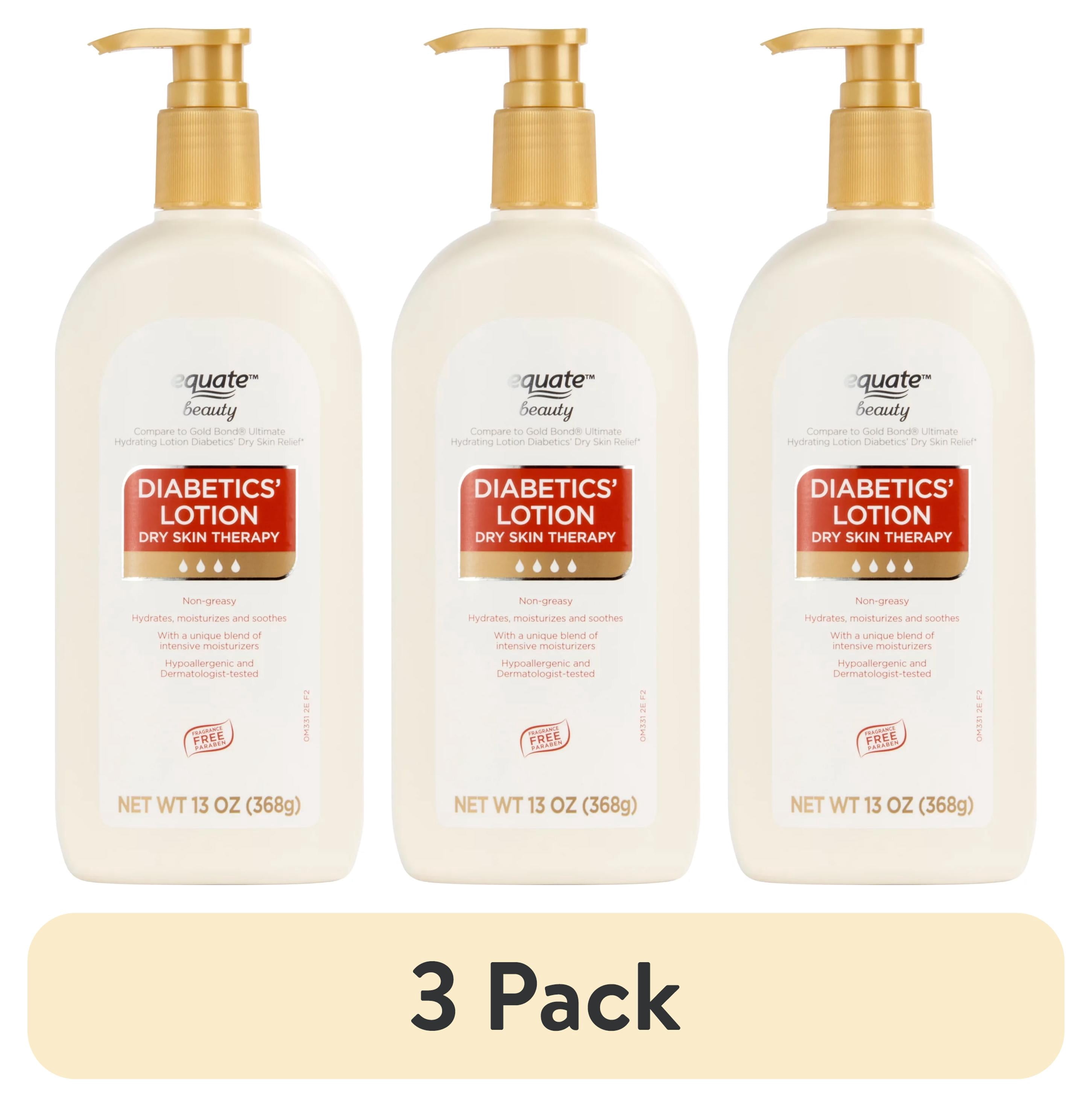 (3 pack) Equate Beauty Diabetics' Dry Skin Therapy Lotion, 13 oz