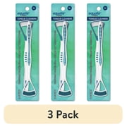 (3 pack) Equate Tongue Cleaner with Dual-Head Combination Scraper and Textured Brush, 2 Count