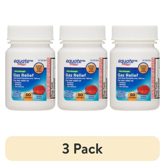 (3 pack) Equate Ultra Strength Gas Relief Softgels, 50 Count