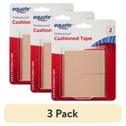 3 pack Equate Disposable First Aid Tape Value Pack with 2 Rolls, Waterproof Cushioned Tape Roll, 2 Count 1 Pack