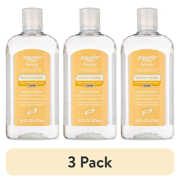 (3 pack) Equate Witch Hazel Pore Perfecting Toner, 16 fl oz