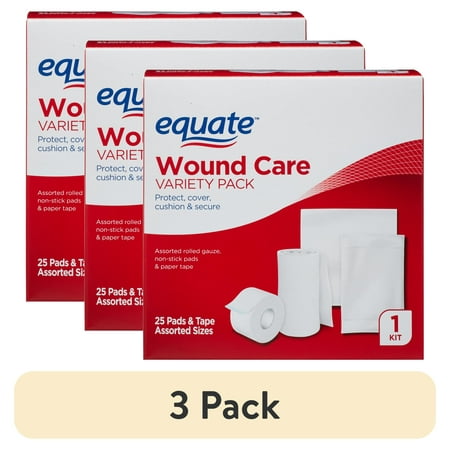 (3 pack) Equate Wound Care Variety Pack, 1 Kit