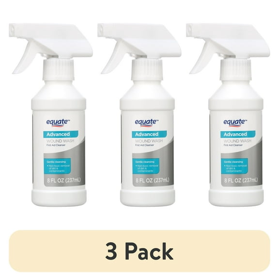 (3 pack) Equate Advanced Wound Wash, First Aid Cleanser, 8oz