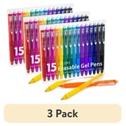 3 pack Erasable Gel Pens, 15 Colors Lineon Retractable Erasable Pens Clicker, Fine Point, Make Mistakes Disappear, Assorted Color Inks for Drawing Writing Planner and Crossword Puzzles