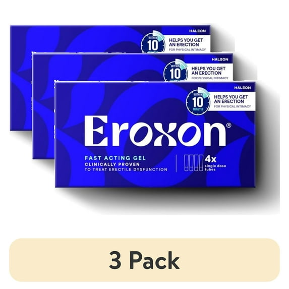(3 pack) Eroxon ED Treatment Gel 4 Single Use Tubes Fast-Acting Clinically Proven