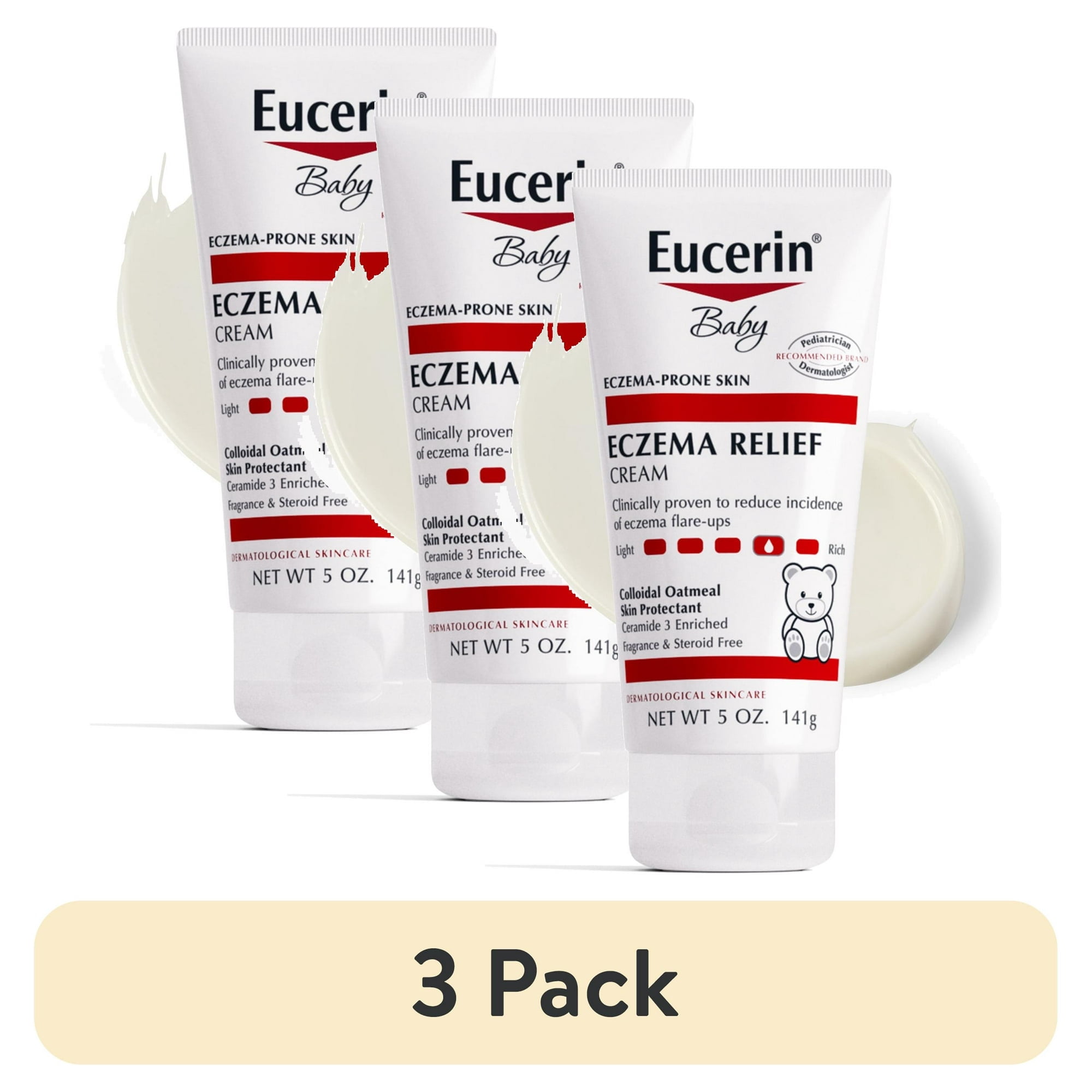 (3 pack) Eucerin Baby Eczema Relief Moisturizing Body Cream 5 oz
