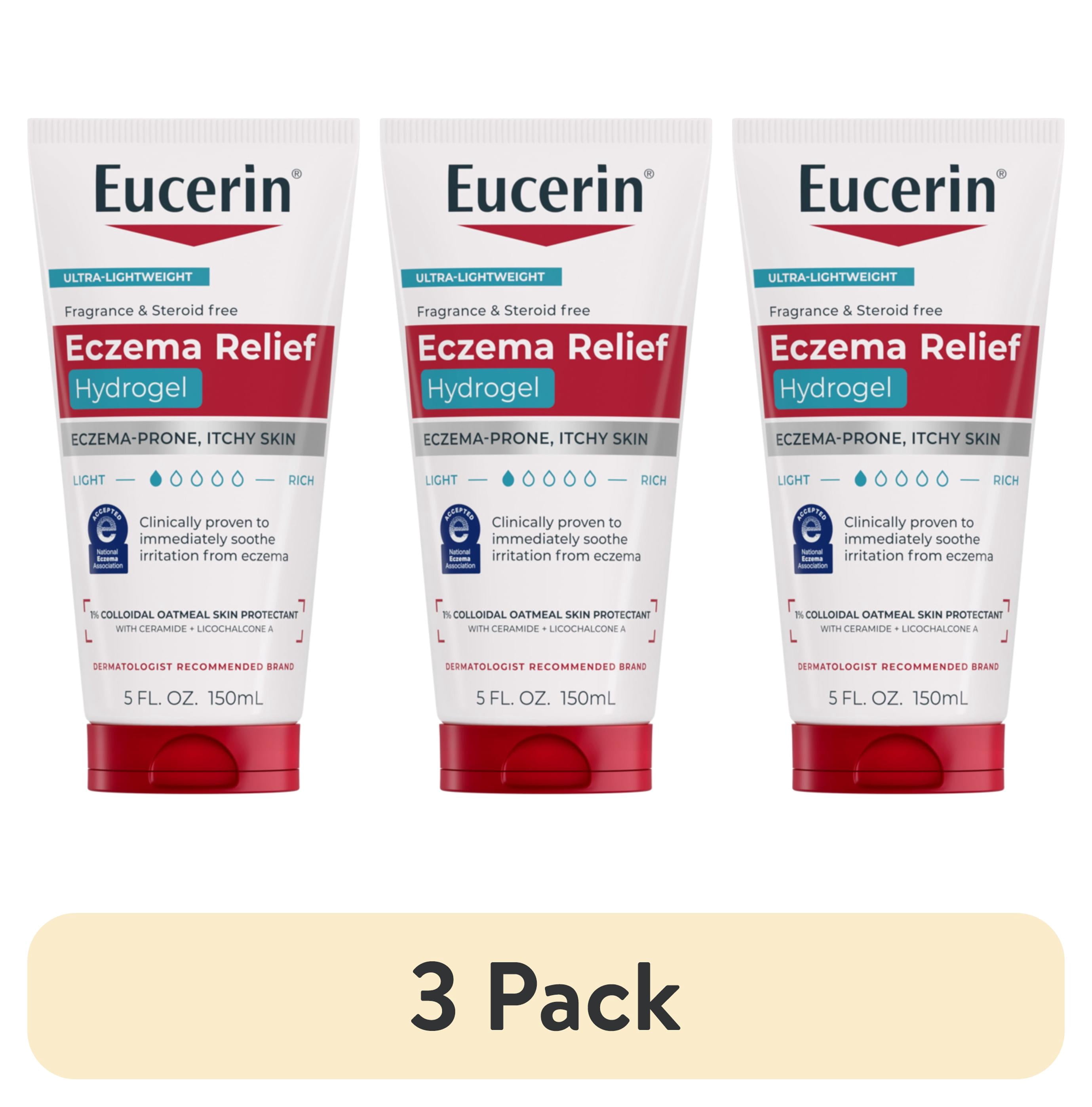 (3 pack) Eucerin Eczema Relief Hydrogel Moisturizer for Dry, Itchy, Eczema-Prone Skin, 5 fl oz Tube