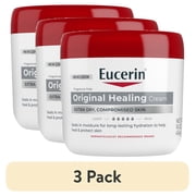 3 pack Eucerin Original Healing Cream, Dry Skin Body Cream, 16 oz Jar