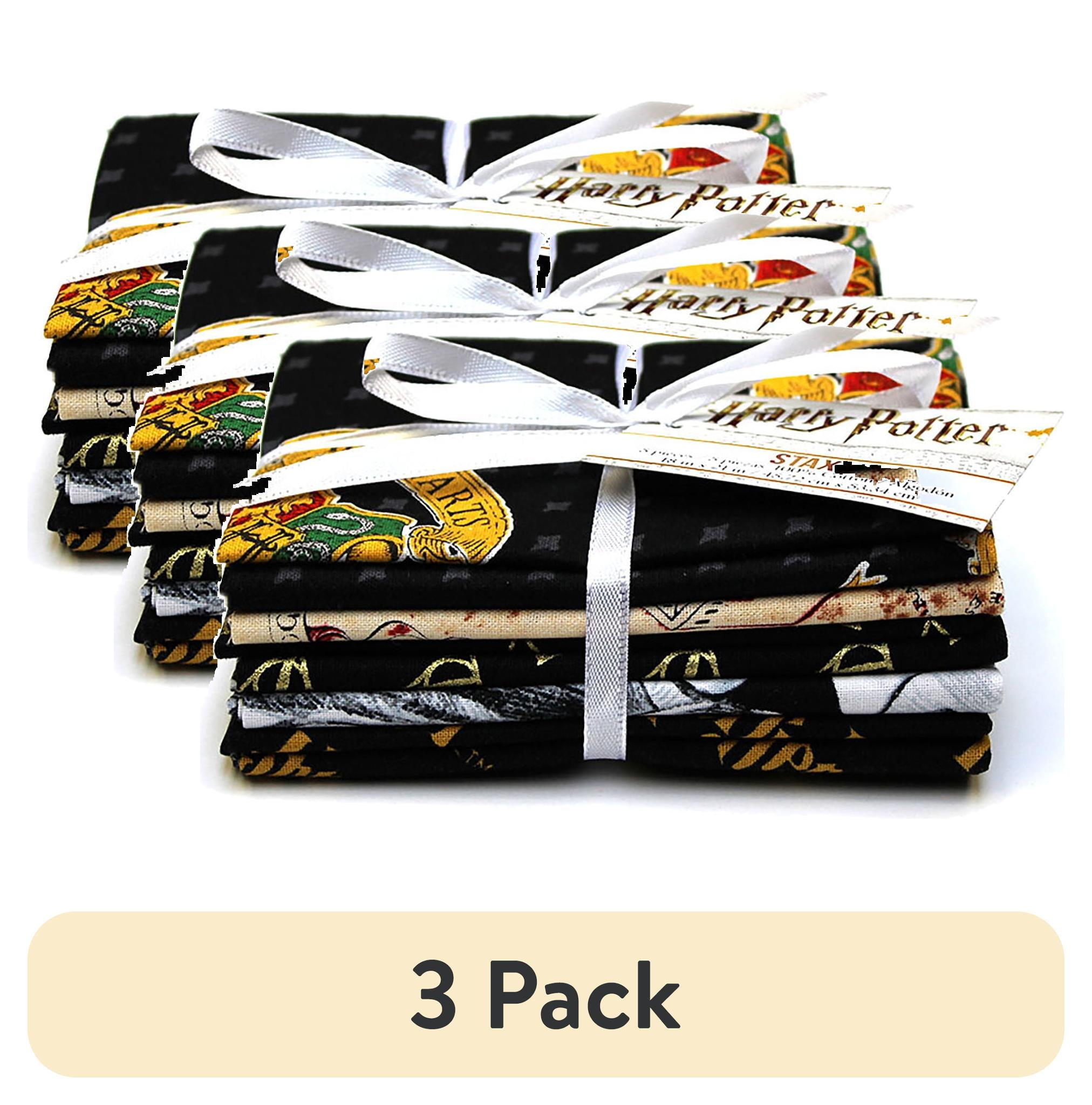 (3 pack) Eugene Textiles Licensed Premium Harry Potter , 5 designs 140 GSM , Fabric Bundle 100% crafted cotton for quilting , DIY & summer Projects, Multi color