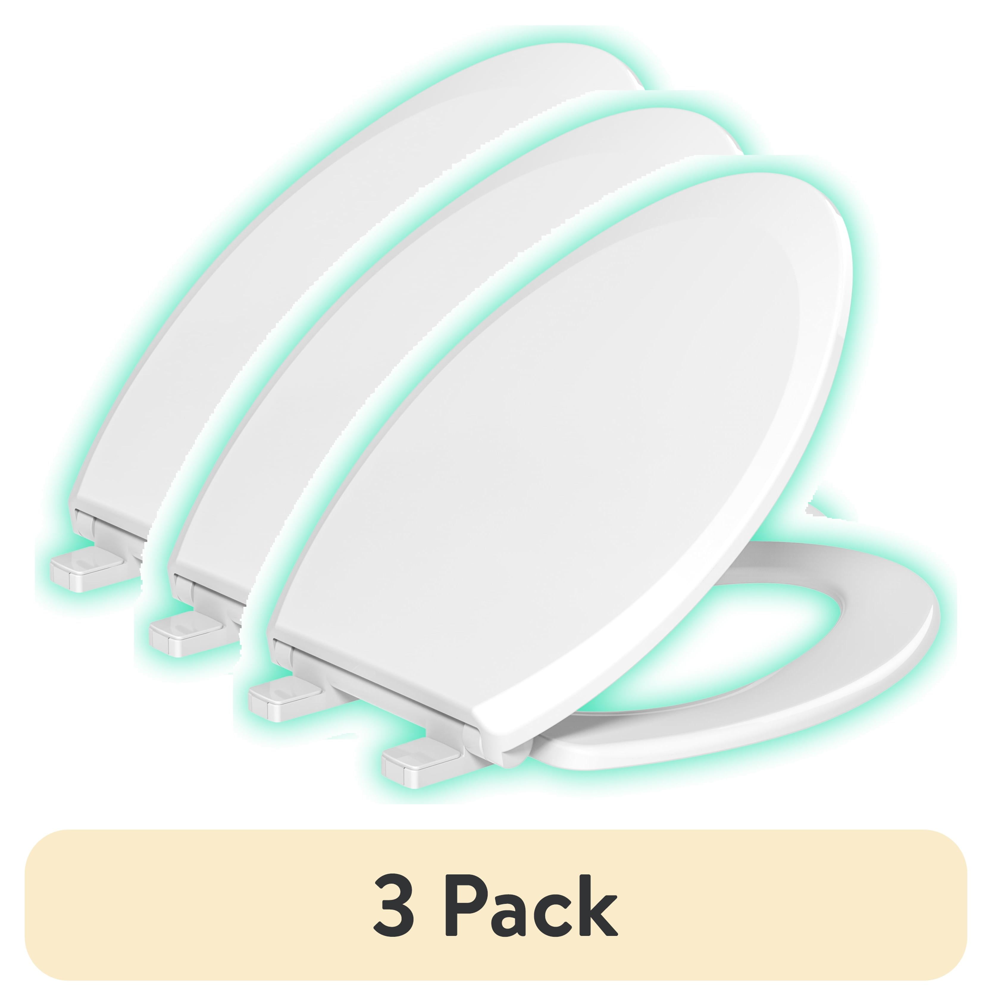 (3 pack) Evekare Night Glow ( Green Glow) Soft Close Elongated Toilet Seats In White