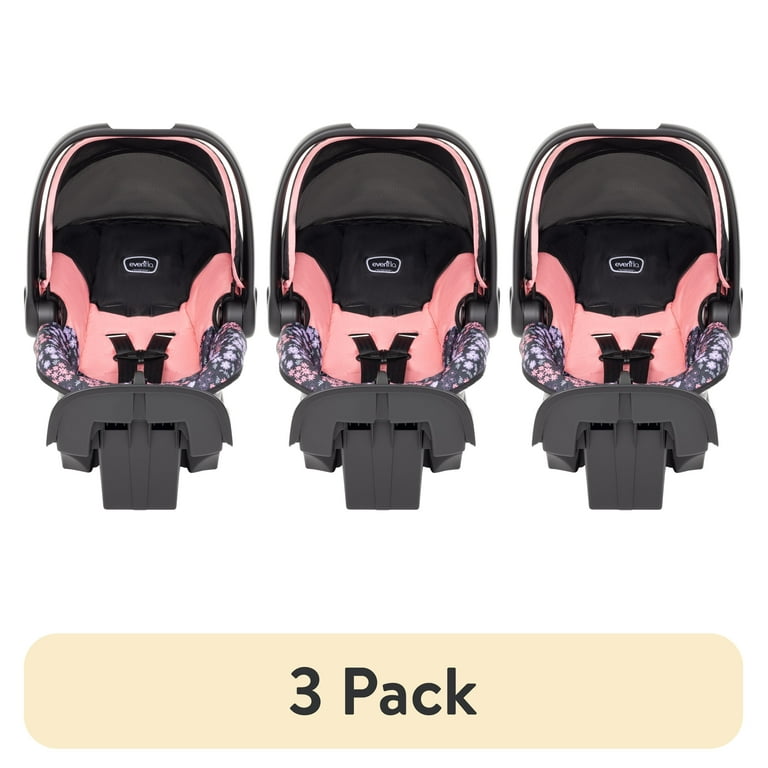 3 pack) Evenflo NurtureMax Infant Car Seat, Delilah Pink