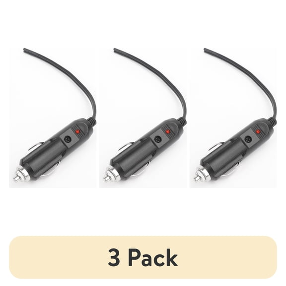 (3 pack) EverStart 12V Accessory Plug, Black, Automotive Electrical Tool