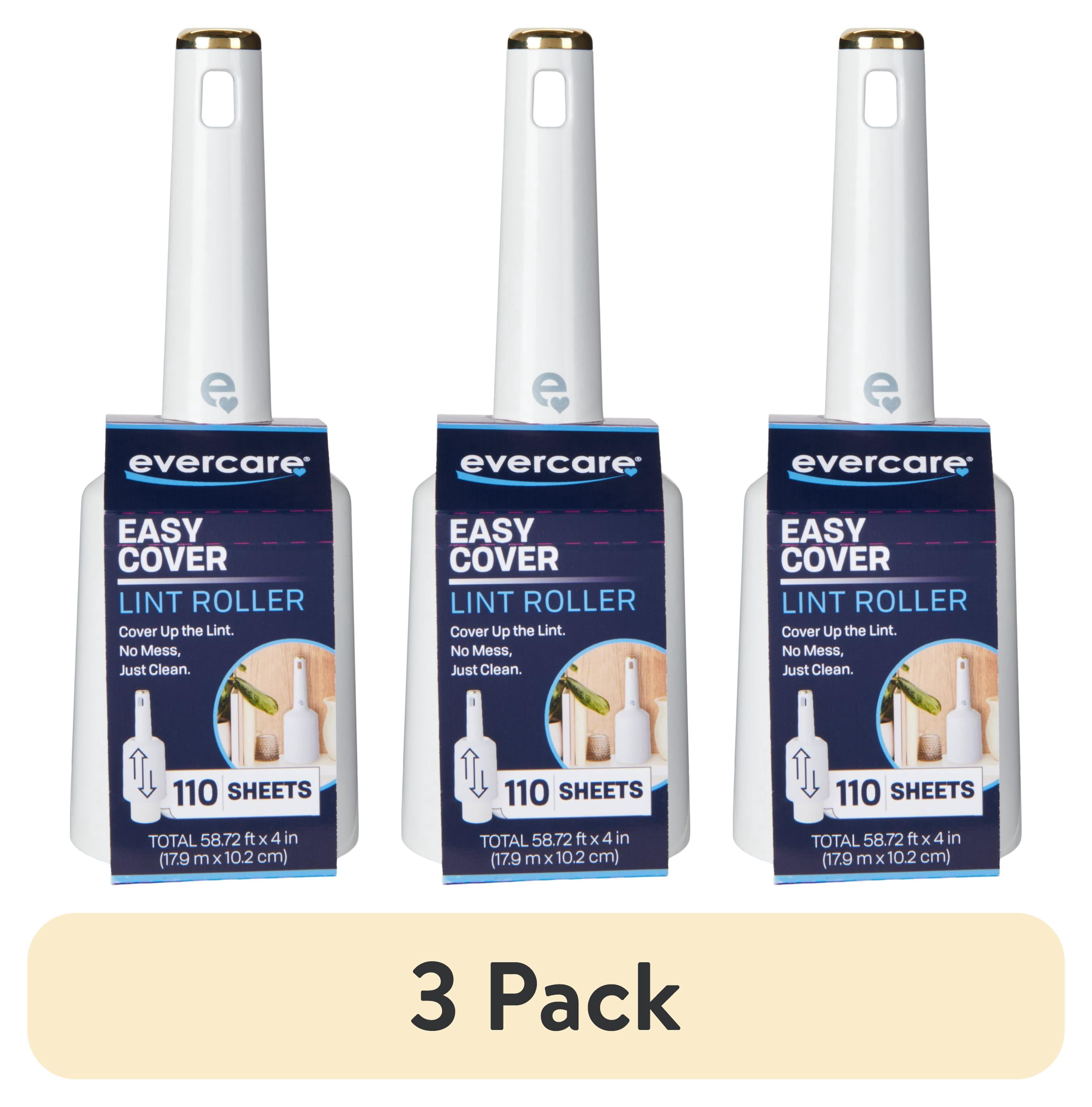 (3 pack) Evercare Easy Cover Lint Roller with 110 Adhesive Layers