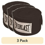 3 pack Everlast 108" Boxing Hand Wraps   Black, Poly-Cotton, Adjustable Strap, 2-Pack