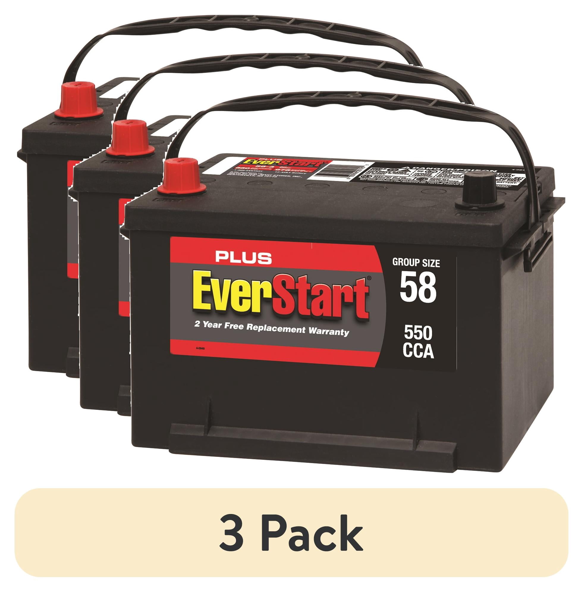 3 pack) EverStart Plus Group Size 58 12V Automotive Battery, Lead