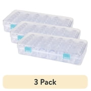 3 pack Everything Mary Clear Bead Storage Case with 28 Removable Jars, Plastic Organizer for Beads, Jewelry, Crafts and Small Parts
